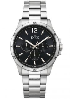 A12148S5I Inex Mens Day Date Steel Black 40mm