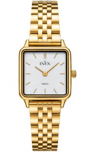 A12186D4I Inex Ladies Golden Classic Petite Sapphire 23mm