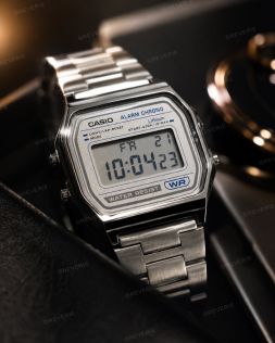 A158WEA-7EF Casio Retro Digital Unisex Watch Grey 33mm