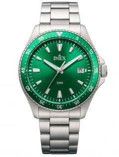 A69530-1S12I Inex Mens 100m Sport Steel Green 38mm