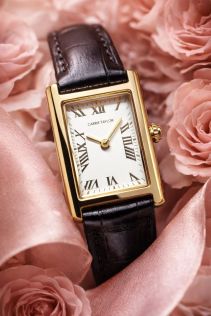 CTW1801 Carrie Taylor Petite Rectangular Black Leather 19mm