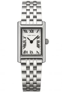 CTW1805 Carrie Taylor Petite Silver Rectangular White Dial 19mm