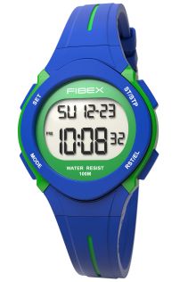 FIBEX19EN005 Digital pojkklocka med funktioner blå och grön | FIBEX19EN005