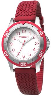 FIBEXCTC06 Tidsinlärning för barn röd-vit stålklocka | FIBEXCTC06