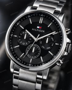 1710667 Tommy Hilfiger Mens Steel Black 44mm