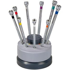 217879 Bergeon 5970 Set of 9 Screwdrivers on a Totating Stand Ø 0- 2 mm 217879
