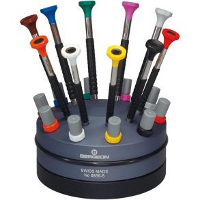 217905 Bergeon 6899-S10 Rotating Base with 10 Screwdrivers with Spare Blades 217905