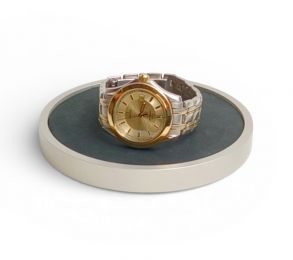 MO2403 MORELUND Watchmat in Grey Aluminum/Black Leather MO2403