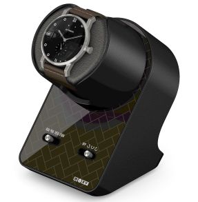 309134 Boxy BLDC Nightstand, Watch Winder for 1 watch, Skyline Shadow with Adapter 309134