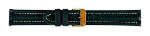 682120G Falkenlund Deluxe Beco 20mm Watch Strap Arizona Sport Stainless Black Gold Buckle 682120G