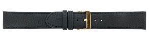 667120G Falkenlund Deluxe Beco Watch Strap Imperator XL Black Calf Leather 20mm Gold Plated Buckle 667120G