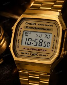 A168WG-9EF Casio Golden Retro Digital Watch Unisex 36mm
