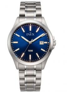 A69538S8I Inex Mens 100m Classic Steel Blue 39mm