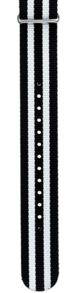 ANATO20SHSHS IHS 20mm Black White Nato strap NATO20SHSHS