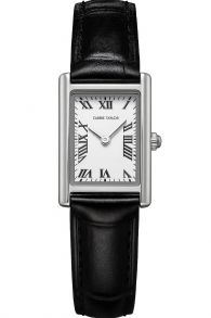 CTW1802 Carrie Taylor Petite Rectangular Black Leather 19mm