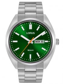 RH367AX9 Lorus Mens 100m Classic Green Steel 41mm