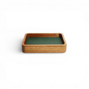 MO4103 Morelund Small Valet in Dark Wood/Green Leather MO4103