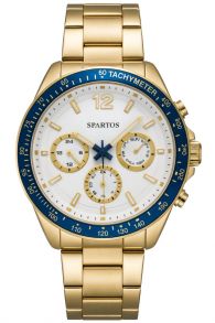 SPW7601 Spartos Mens Classic Golden Chronograph 45mm