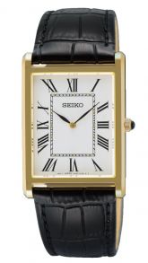 SWR104P1 Seiko Mens Golden Roman Rectangular Sapphire 27mm SWR104P1