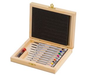 205940 Beco 9 Screwdrivers in Wooden Box with Spare Blades 205940