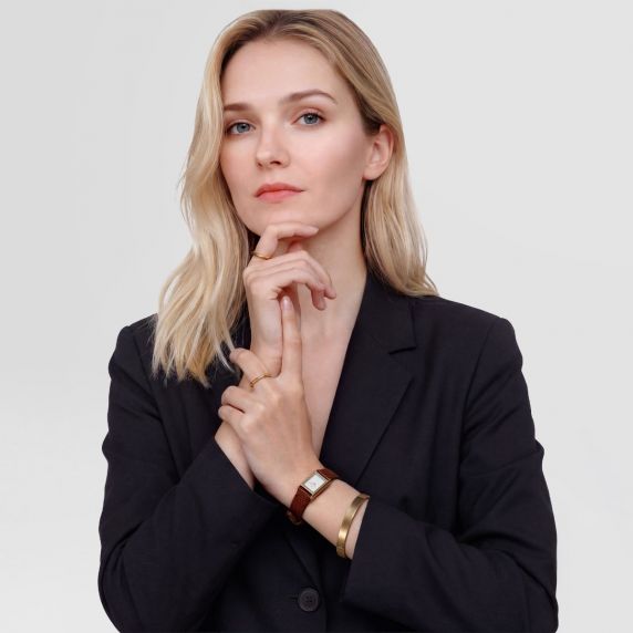 Daniel Wellington Bound Mini Light Brown Lizard Gold DW00100905