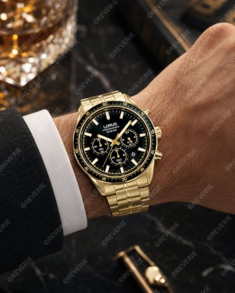 Golden Black Mens Chronograph 43mm