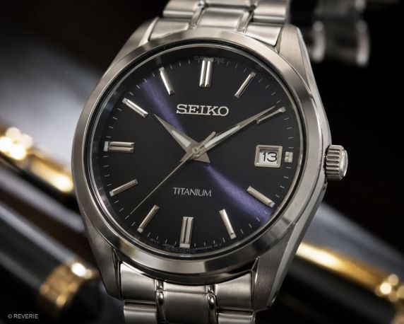 Seiko Mens Titanium Blue Sapphire 40mm