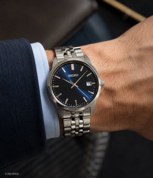 Seiko Mens Classic Blue Steel 40mm